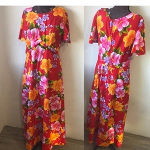 Hawaiian maxi dress. Cotton. Gorgeous colorful